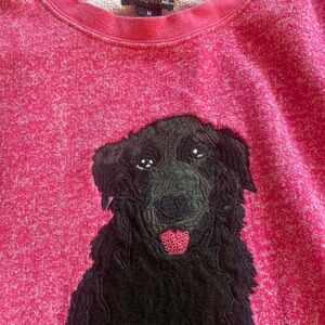 I Heart Ronson Pink Sweater with Black Dog Design